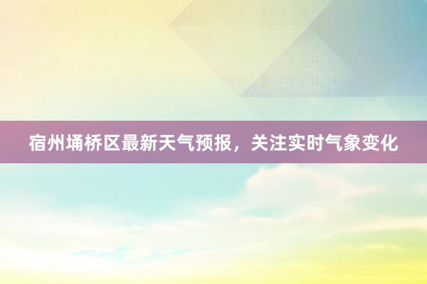 宿州埇桥区最新天气预报，关注实时气象变化